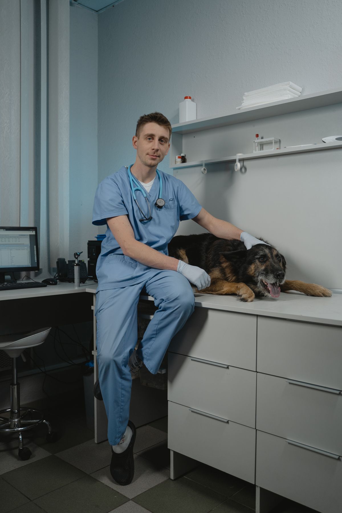 Original OCDIR directory artwork for Newport Center Animal Hospital — not a business photograph