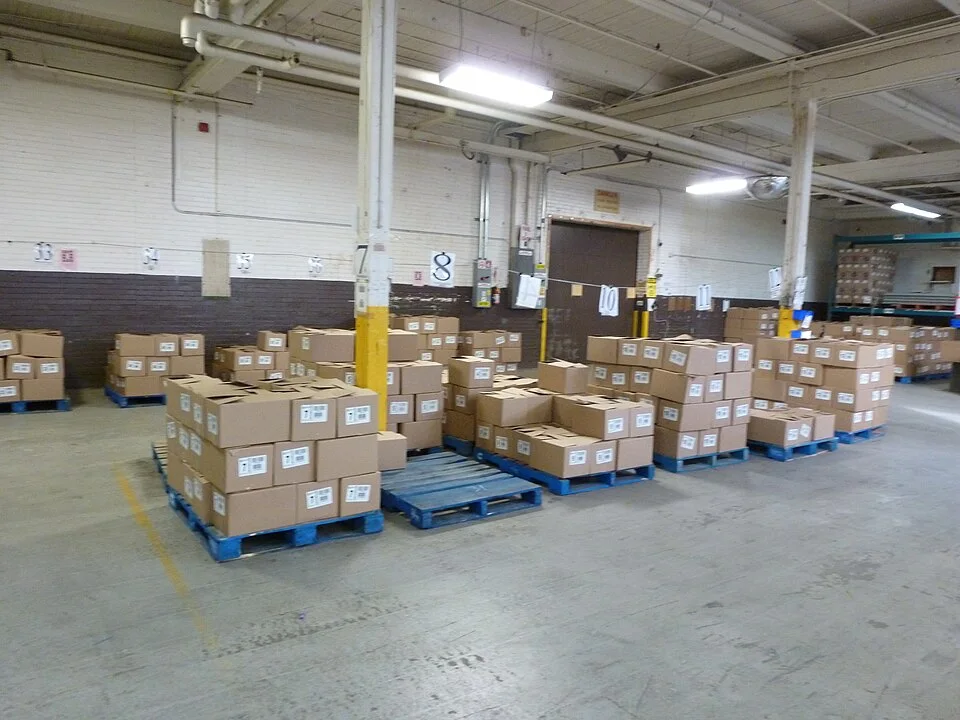 Community volunteers helping a food bank — real photograph